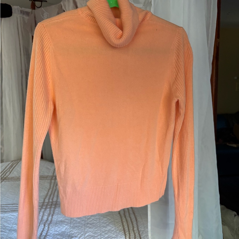Coral Turtleneck Sweater